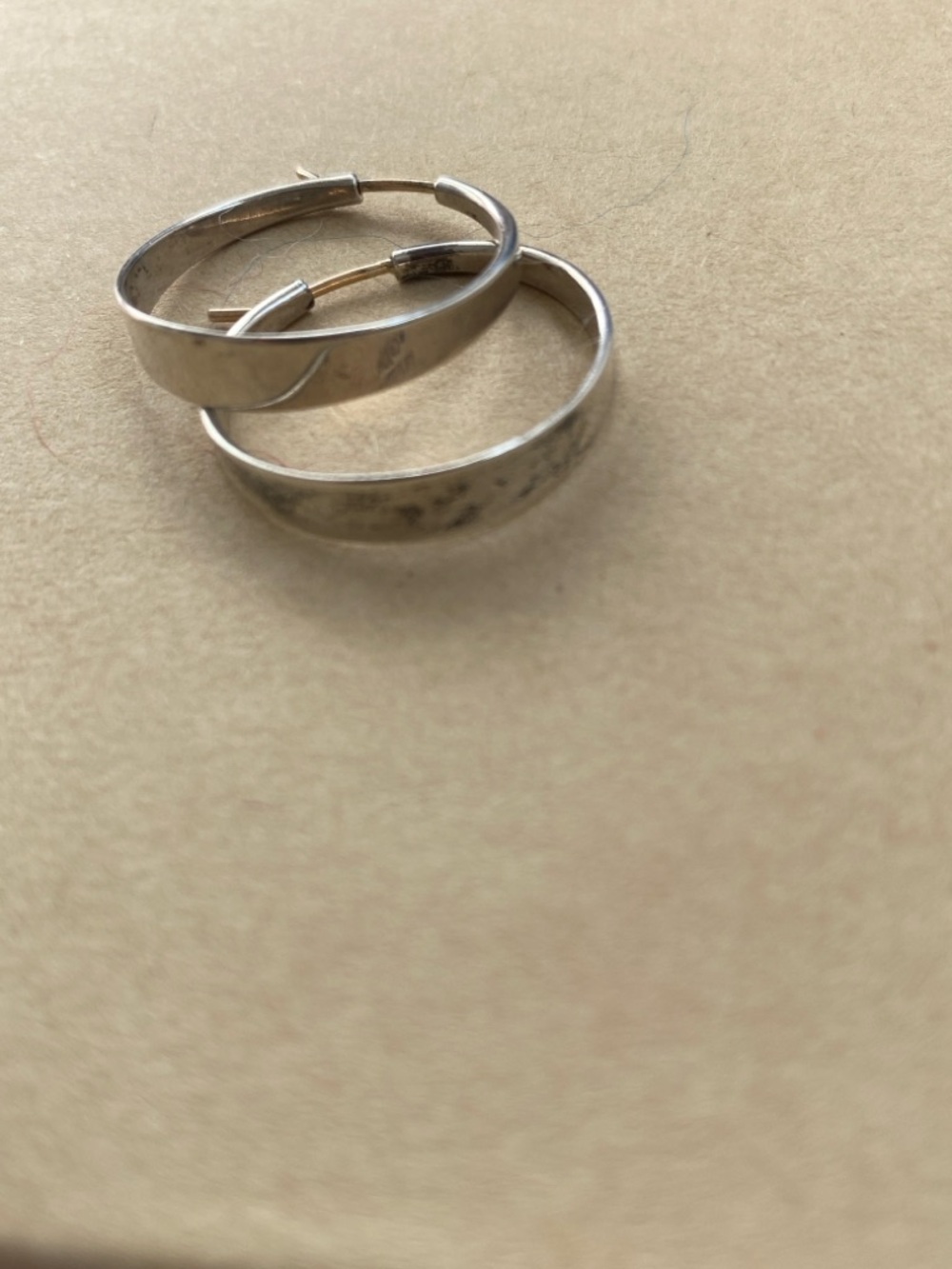 Ed Levin Silver and 14k Wire Hoops